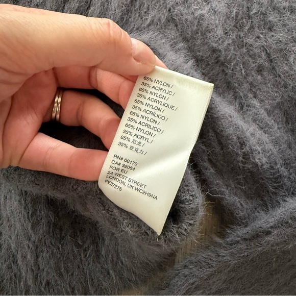 Urban Outfitters Grey Fuzzy Rib Cropped Cardigan Sweater - Picture 6 of 6